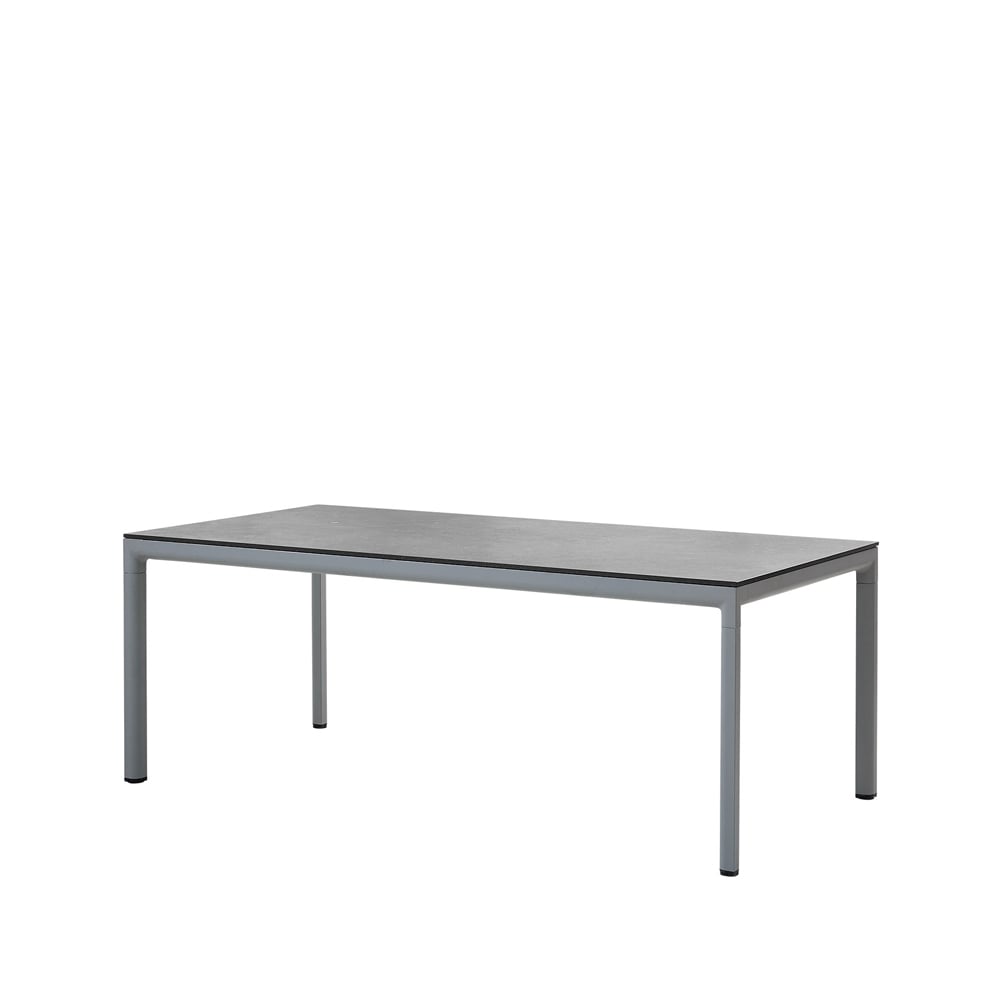 Cane-line Drop dining table Fossil black-light grey aluminum base 100x200cm