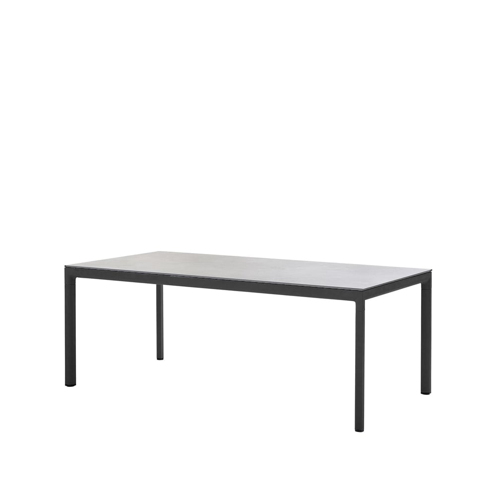 Cane-line Drop dining table Fossil grey-lava grey aluminum base