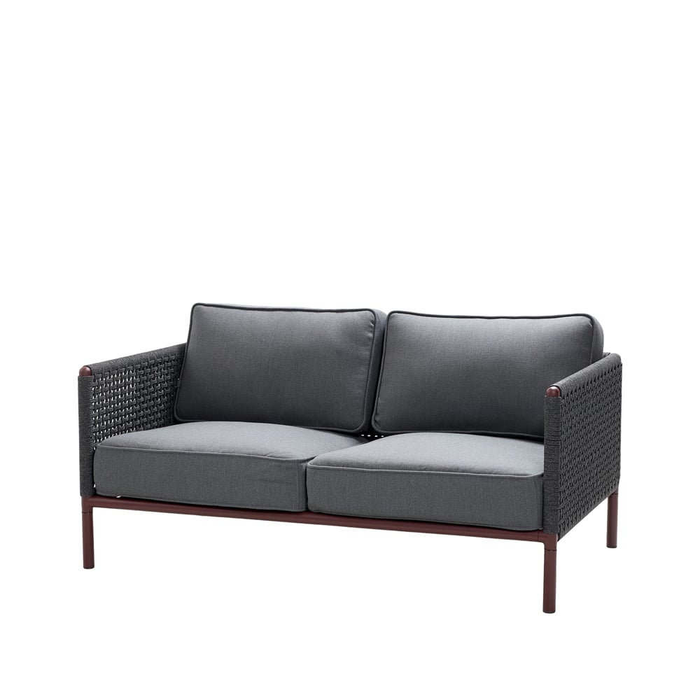 Cane-line Encore 2-seater sofa Cane-Line airtouch bordeaux/dark grey