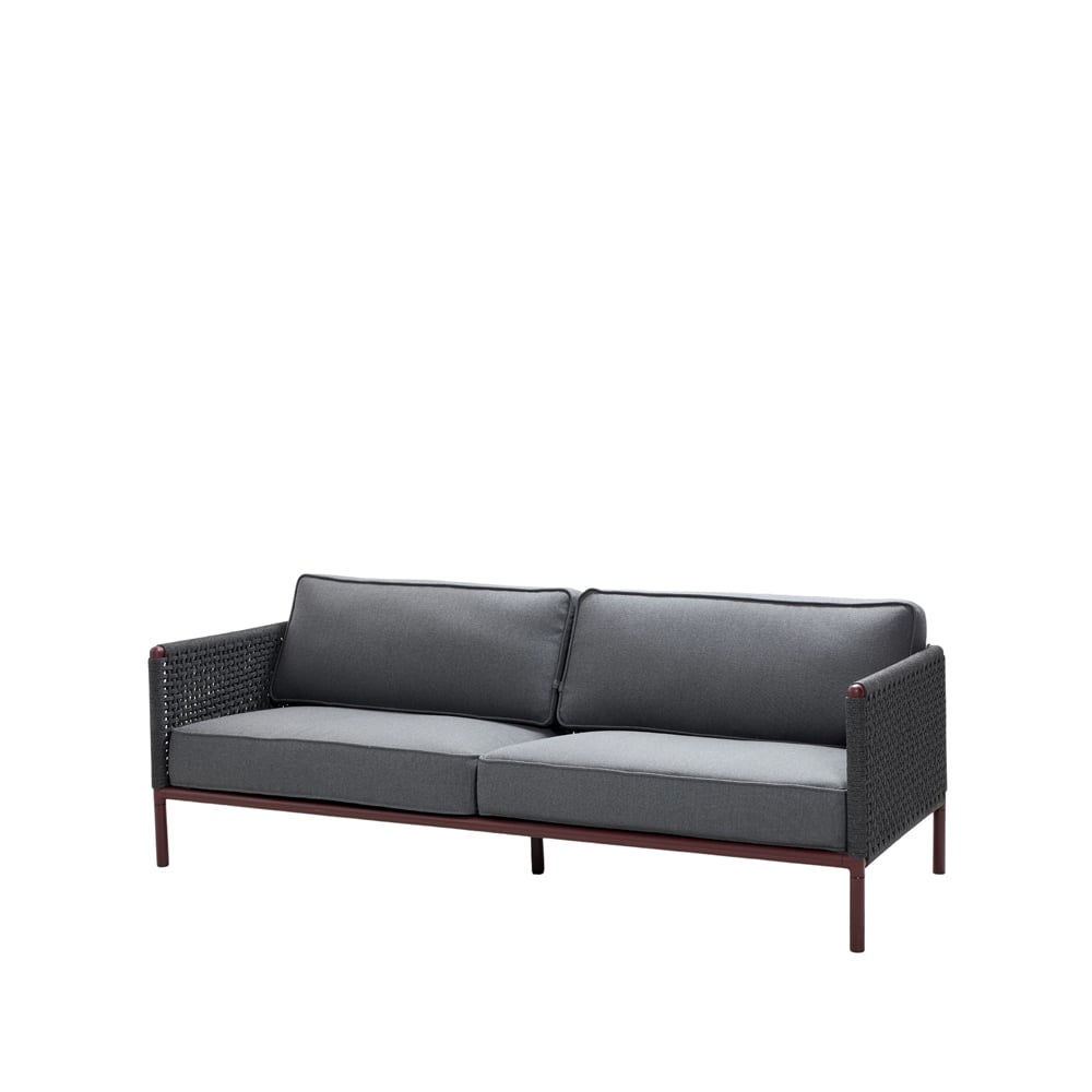 Cane-line Encore 3-seater sofa Cane-Line airtouch bordeaux/dark grey