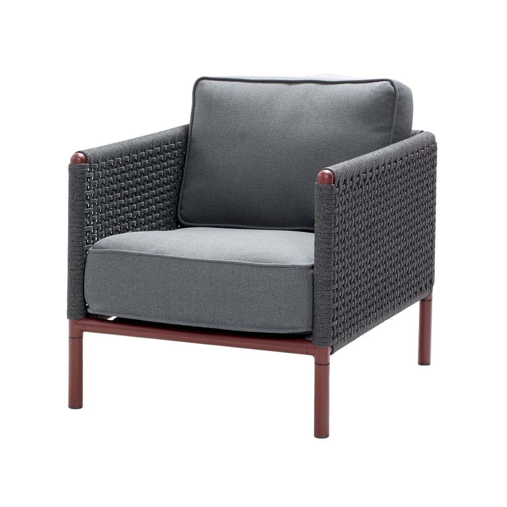 Cane-line Encore lounge armhair Cane-Line airtouch bordeaux/dark grey, incl. cushions