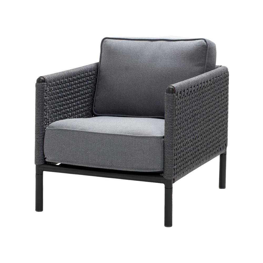 Cane-line Encore lounge armhair Cane-Line airtouch lava grey/dark grey, incl. cushions