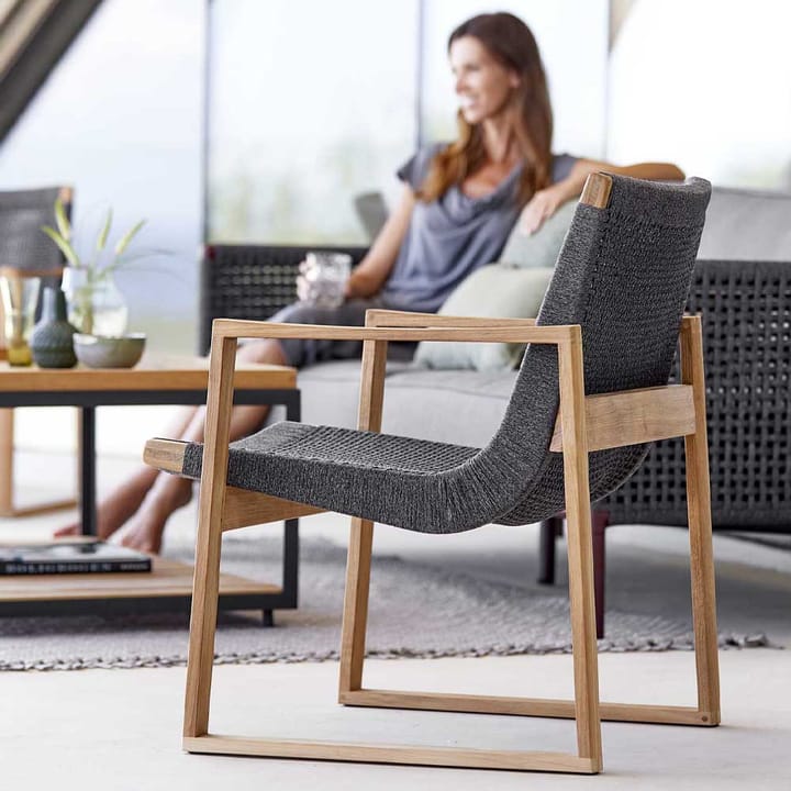 Endless lounge armchair, Dark grey, teak stand Cane-line