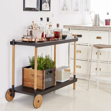 Frame serving trolley - Lava grey, teak stand - Cane-line