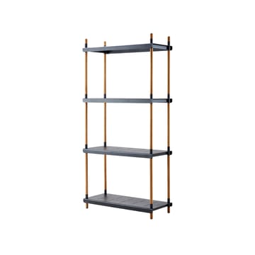 Frame shelving system - Lava grey, complete, teak - Cane-line