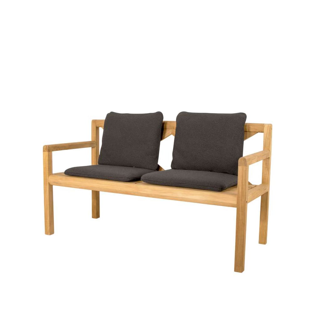 Cane-line Grace 2-seater bench Dark grey, teak