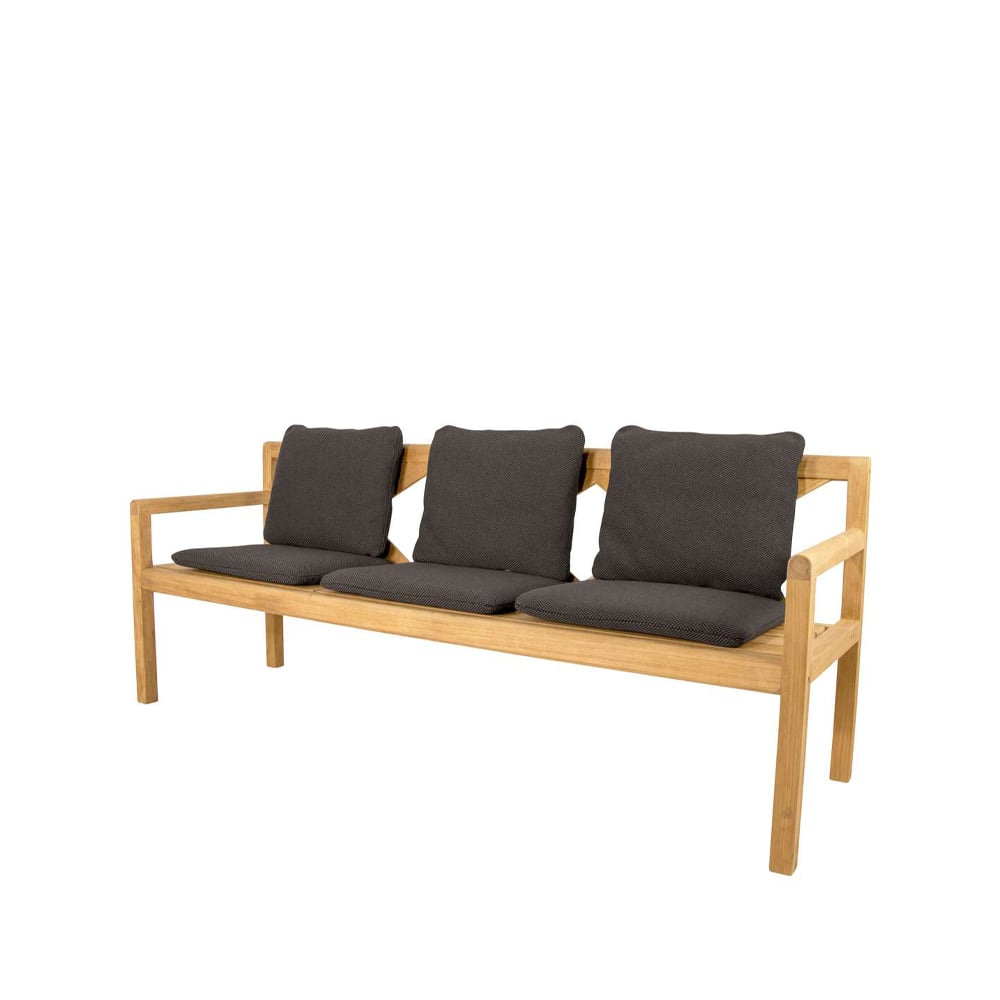 Cane-line Grace 3-seater bench Dark grey, teak