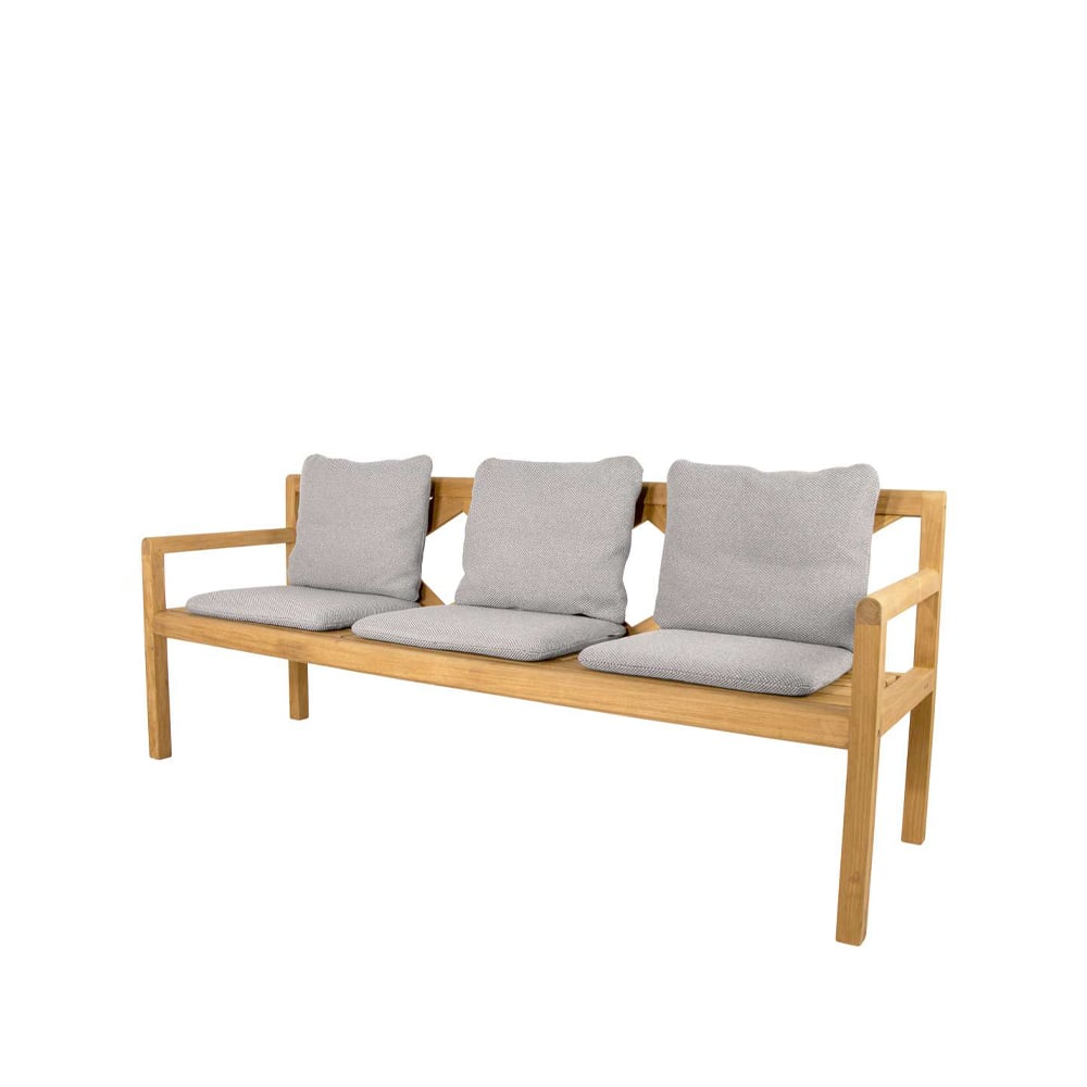 Cane-line Grace 3-seater bench Light grey, teak