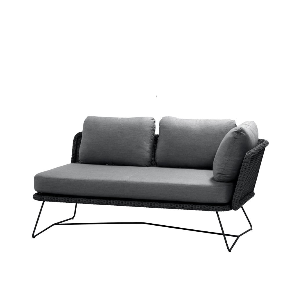 Cane-line Horizon modular sofa Cane-Line Natté grey-left-black frame