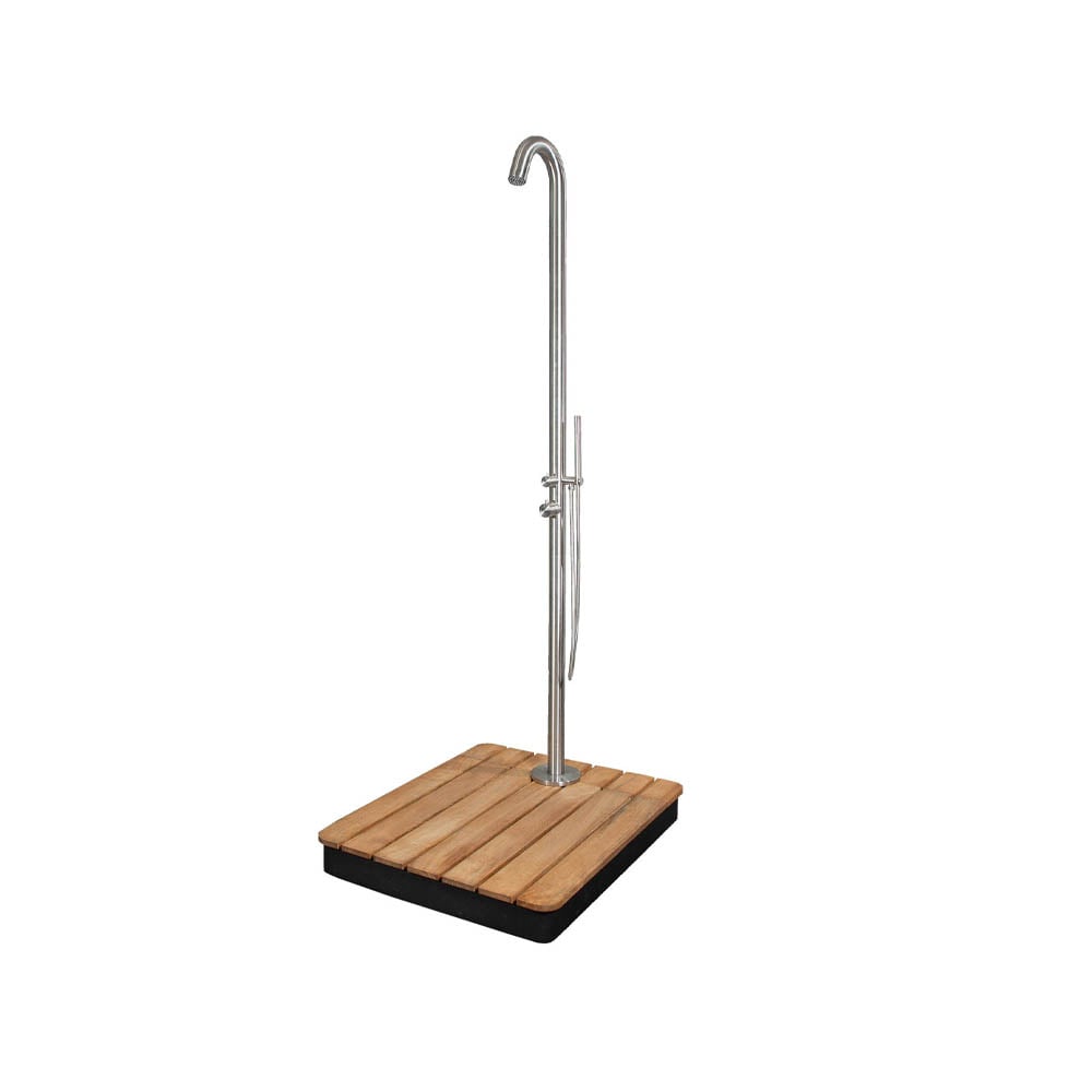 Cane-line Lagoon outdoor shower Stainless steel, teak & lava grey base