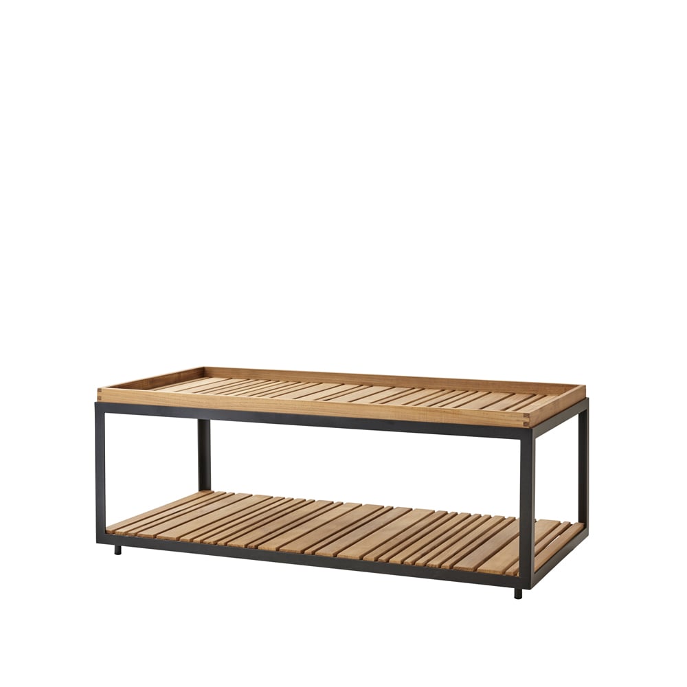 Cane-line Level coffee table teak 62x122 cm Lava grey