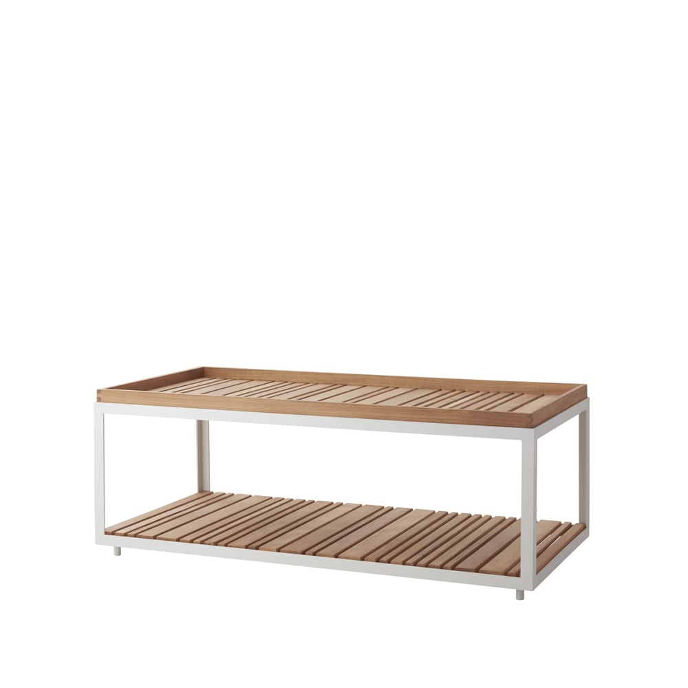 Cane-line Level coffee table teak 62x122 cm White