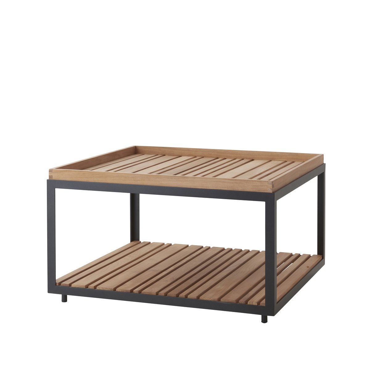 Cane-line Level coffee table teak 79x79 cm Lava grey