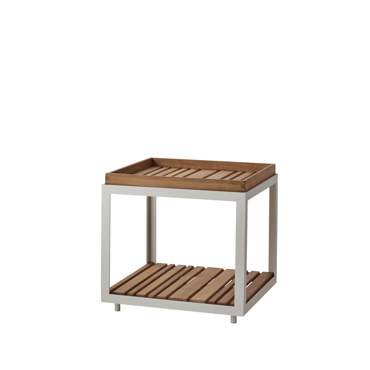 Cane-line Level side table Teak, white frame