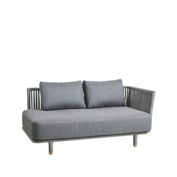 Moments modular sofa - 2-seater grey, left, Cane-Line soft rope - Cane-line