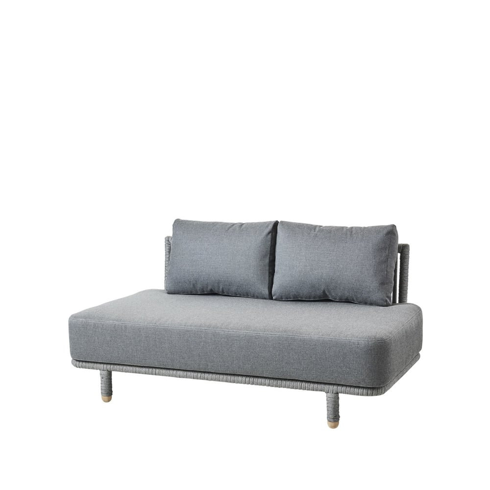 Cane-line Moments modular sofa 2-seater grey, middle, Cane-Line soft rope