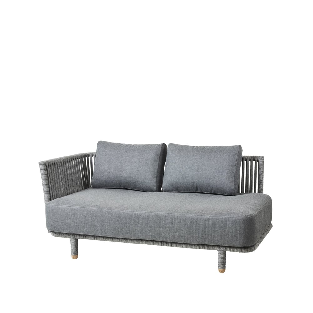 Cane-line Moments modular sofa 2-seater grey, right, Cane-Line soft rope