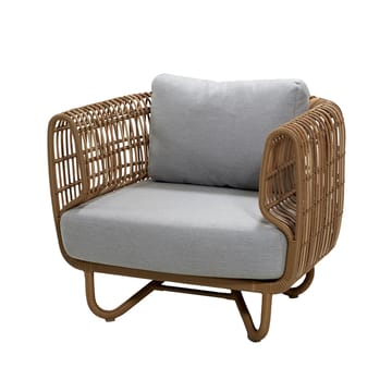 Nest lounge armchair weave - Natural, Cane-Line Natté light grey - Cane-line