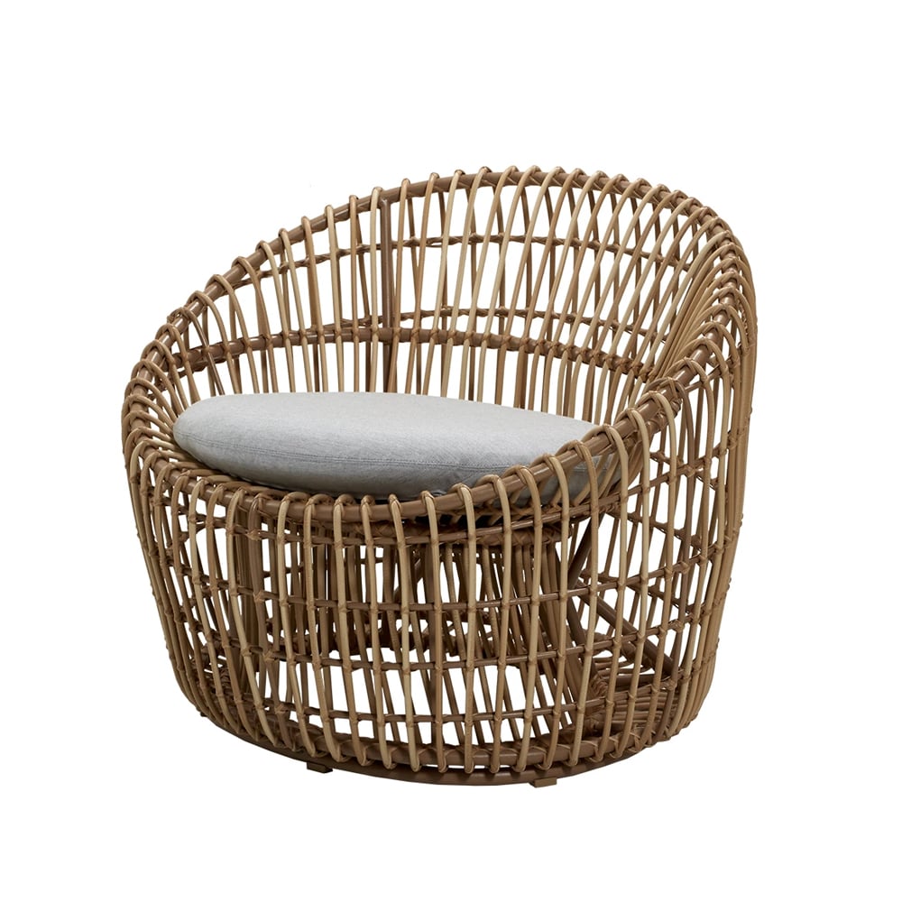 Cane-line Nest Round armchair Cane-Line Natté light grey, rattan