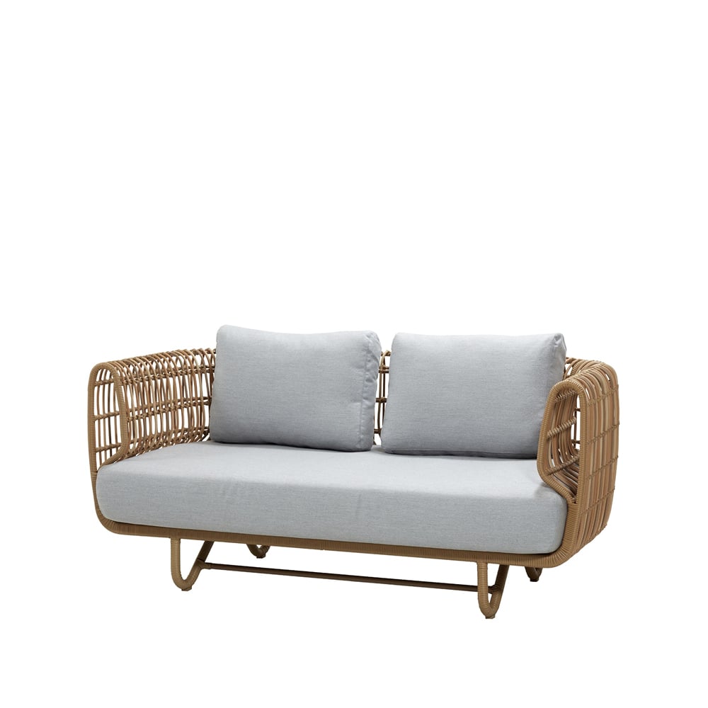 Cane-line Nest sofa 2-seater Natural, Cane-Line Natté grey