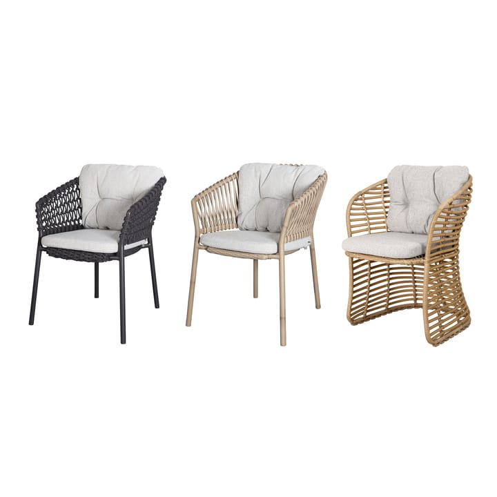 Ocean/Basket/Moments cushion set chair - Wove light brown - Cane-line