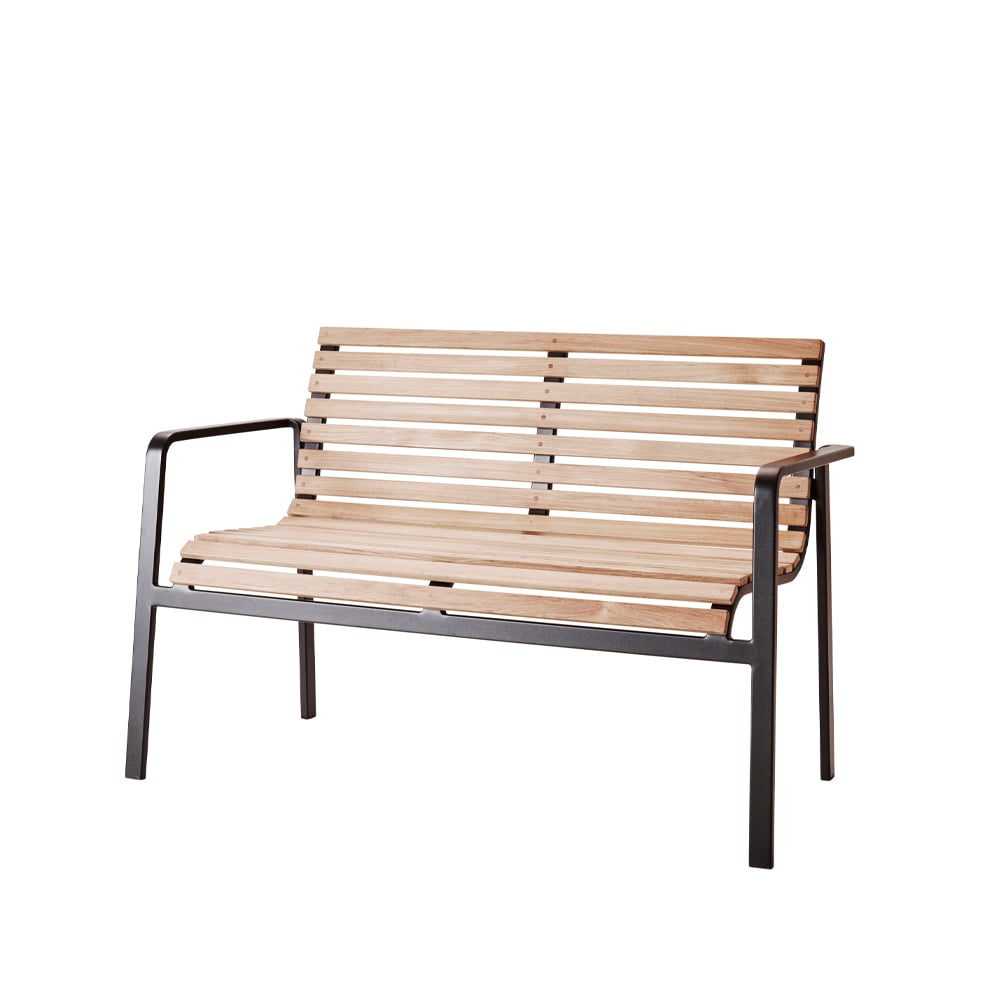 Cane-line Park bench Lava grey, teak