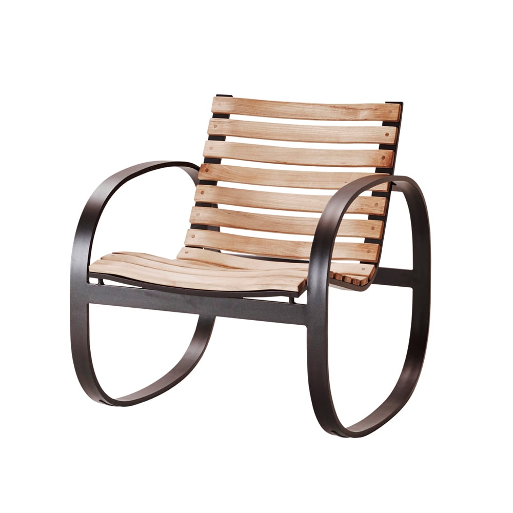 Cane-line Park rocking chair Lava grey, teak