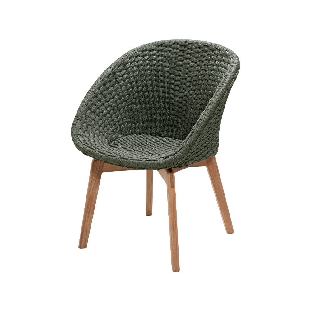 Cane-line Peacock chair soft rope Dark green, teak