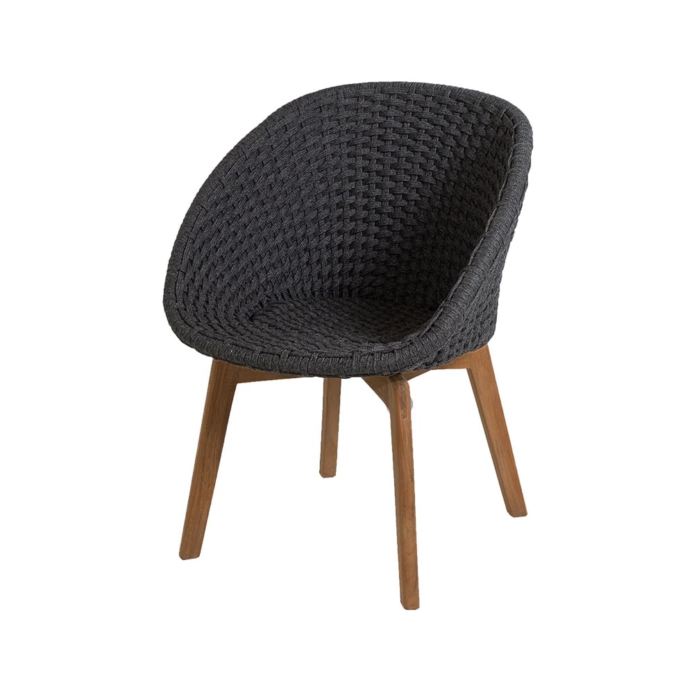 Cane-line Peacock chair soft rope Dark grey, teak