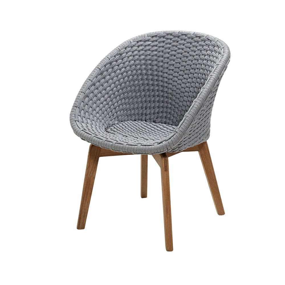 Cane-line Peacock chair soft rope Light grey, teak