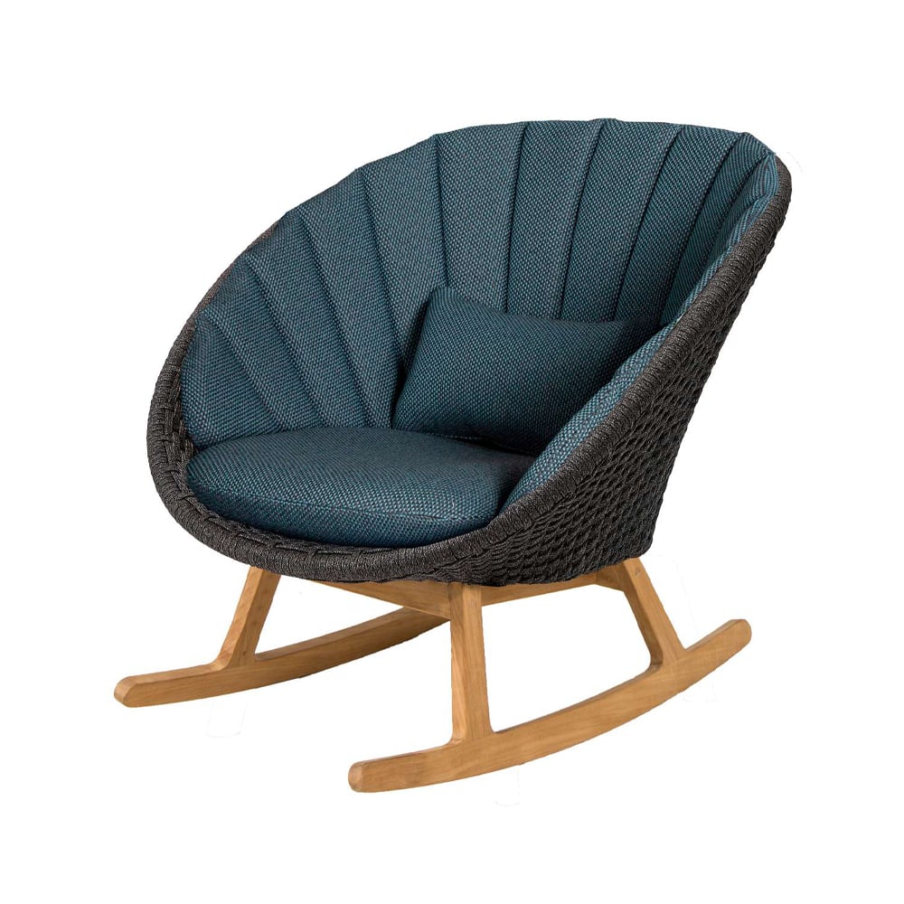 Cane-line Peacock rocking chair Focus dark blue-teak