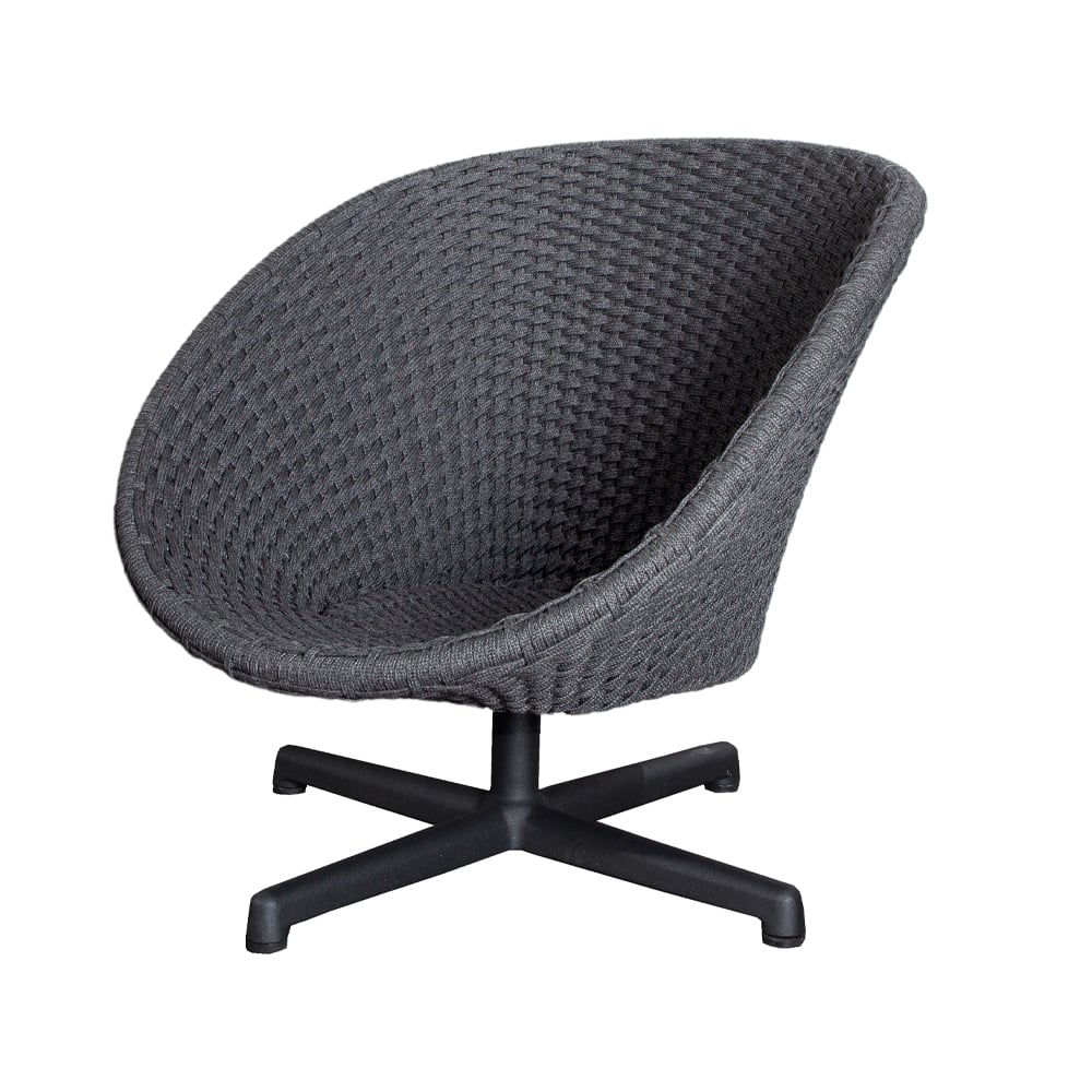 Cane-line Peacock swivel armchair Dark grey, aluminium legs