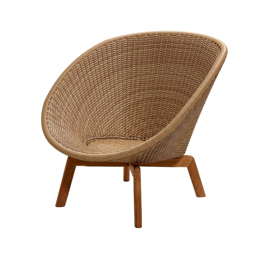 Cane-line Peacock Weave lounge chair Natural, teak legs