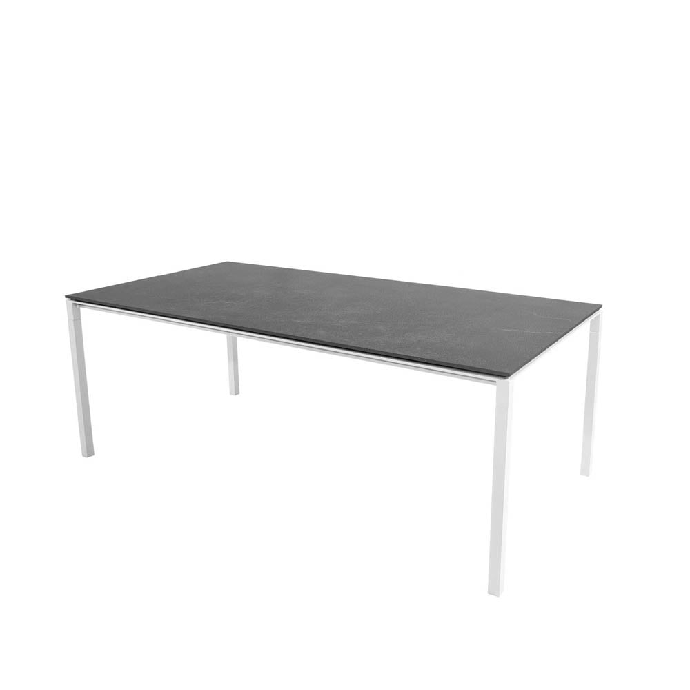 Cane-line Pure dining table Fossil black-white 200x100 cm