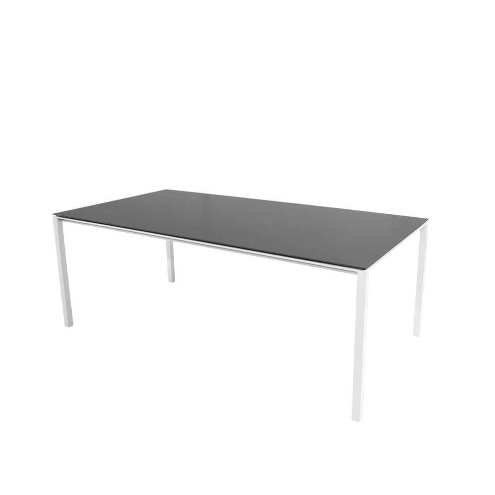 Cane-line Pure dining table Nero-white 200x100 cm