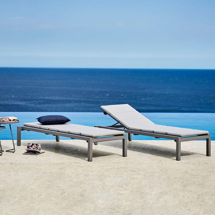 Relax sun lounger, Cane-Line Natté grey, incl. light grey cushion Cane-line