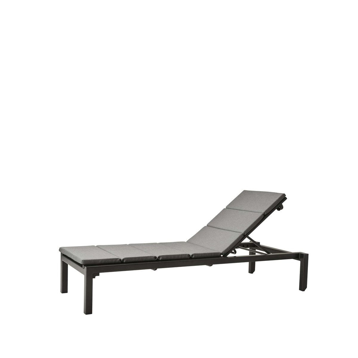 Cane-line Relax sun lounger Cane-Line Natté grey, incl. light grey cushion