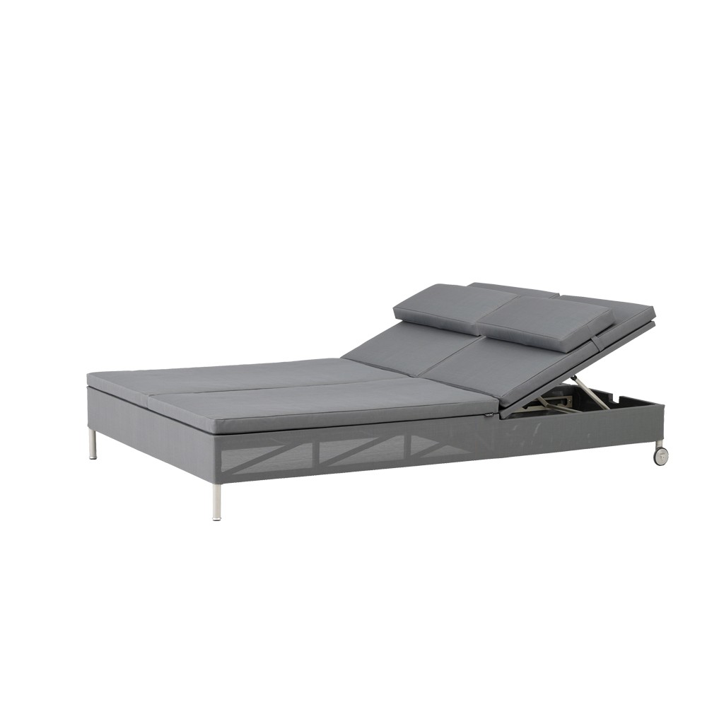 Cane-line Rest sun lounger Cane-Line Natté grey, double