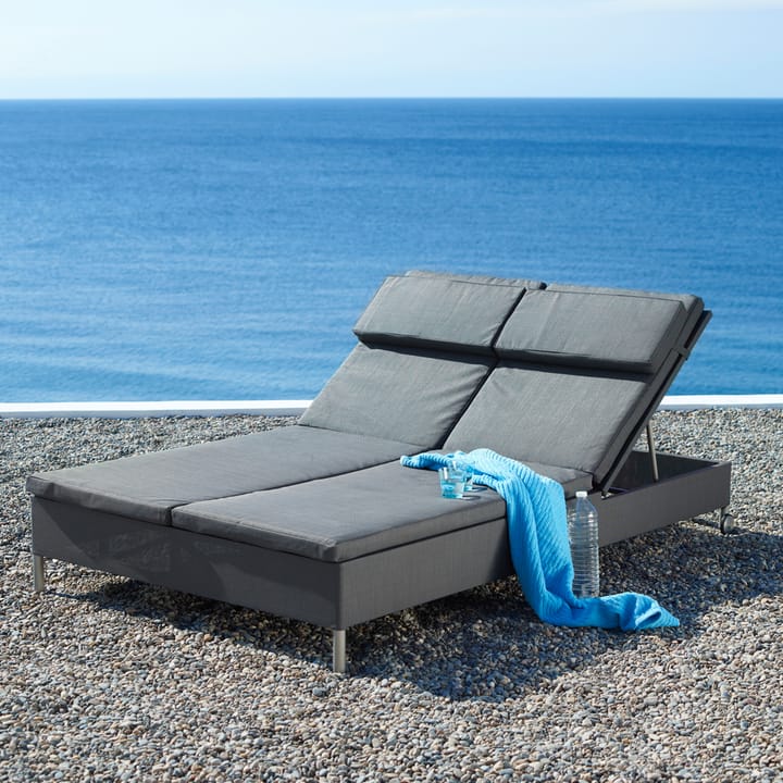 Rest sun lounger, Cane-Line Natté grey, double Cane-line