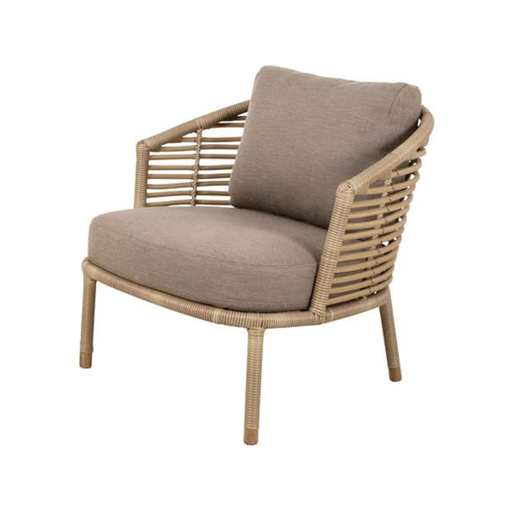 Cane-line Sense lounge armchair Cane-Line Natté taupe, natural, incl. taupe cushions