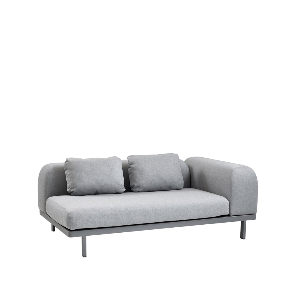 Cane-line Space modular Sofa 2-seater Light Grey Right-grey aluminum stand