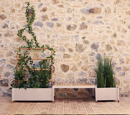 Sticks flower box 57x103 cm, Sand Cane-line