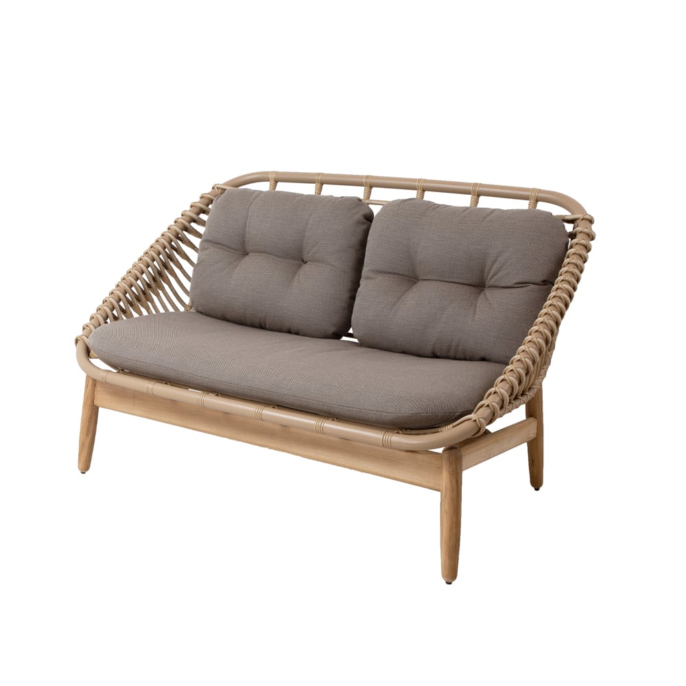 Cane-line String 2-seater sofa teak legs Cane-Line Airtouch taupe