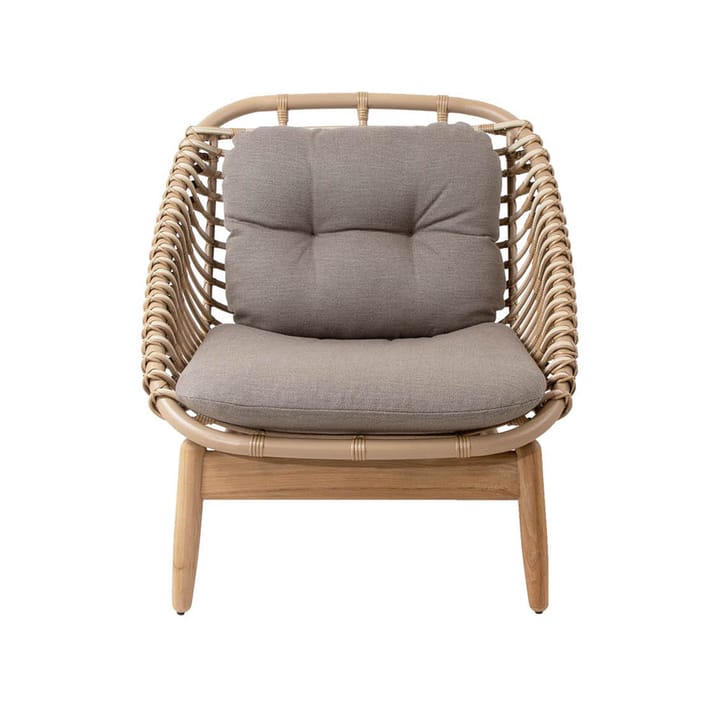 String lounge armchair, Cane-Line Airtouch taupe-teak Cane-line