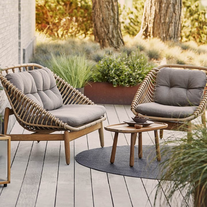 String lounge armchair, Cane-Line Airtouch taupe-teak Cane-line