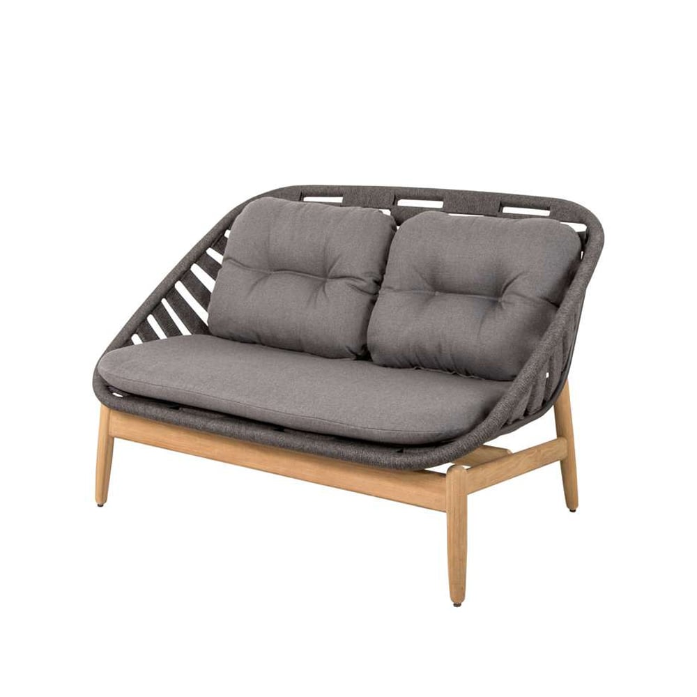 Cane-line Strington 2-seater sofa teak Cane-Line AirTouch grey