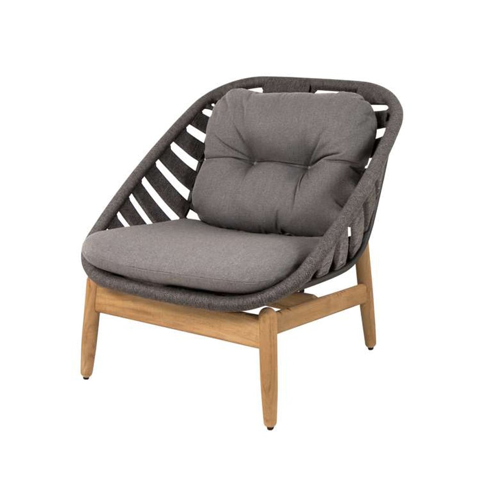 Cane-line Strington lounge armchair Cane-Line Airtouch dark grey-teak