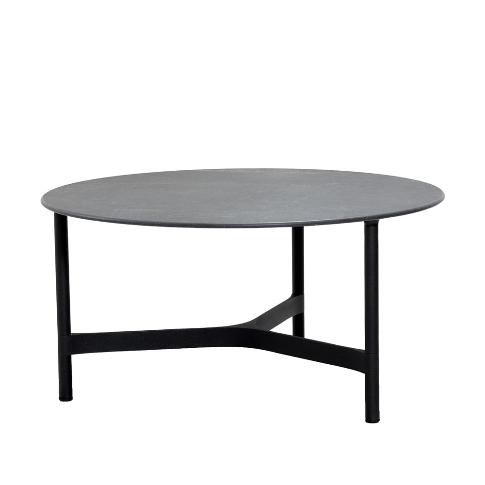 Cane-line Twist coffee table large Ø90 cm Fossil black-lava grey