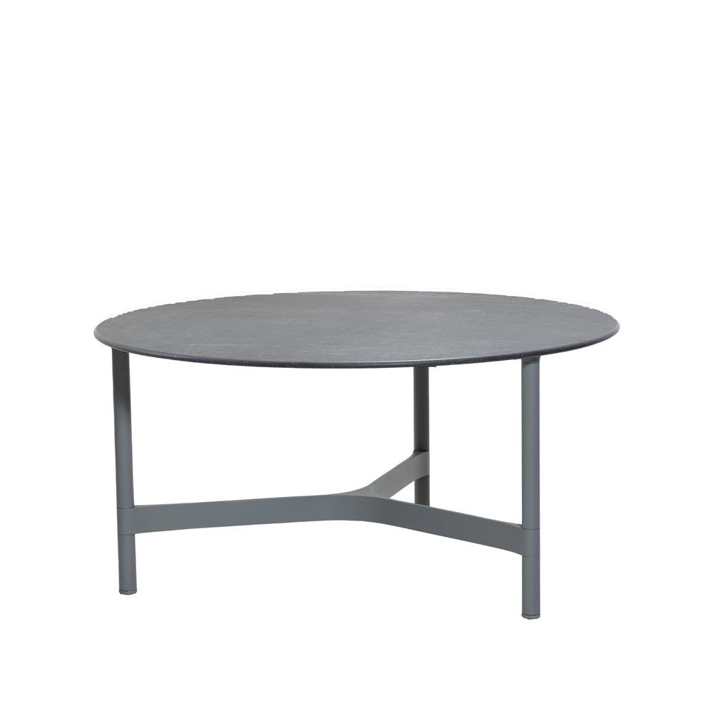 Cane-line Twist coffee table large Ø90 cm Fossil black-light grey