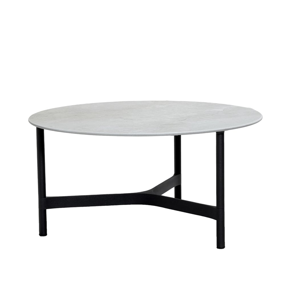 Cane-line Twist coffee table large Ø90 cm Fossil grey-lava grey